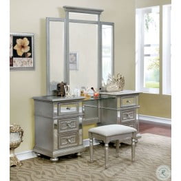 Salamanca Champagne Vanity with Mirror and Stool