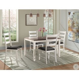 Kona Brown And White 5 Piece Dining Room Set