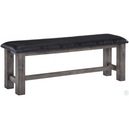 Grayson Grey Oak Bench With Padded Seat
