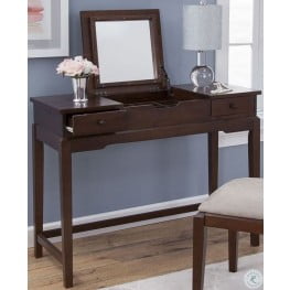 Home Accents Espresso Vanity Table with Mirror