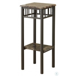 3044 Cappuccino Marble / Bronze Metal Plant Stand