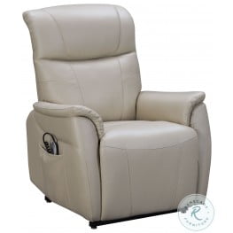 Leighton Laurel Cream Leather Match Lift Chair Recliner with Power Headrest and Lumbar