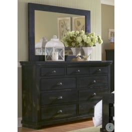 Willow Distressed Black Dresser with Mirror
