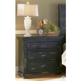 Willow Distressed Black Nightstand