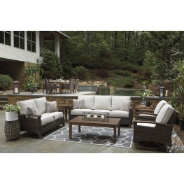 Paradise Trail Medium Brown Outdoor Living Room Set with Cushion