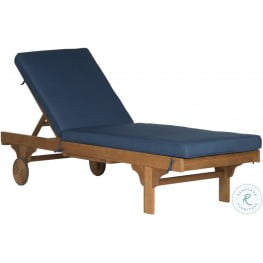 Newport Natural And Navy Outdoor Chaise Lounger