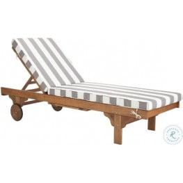 Newport Natural Gray And White Outdoor Chaise Lounger