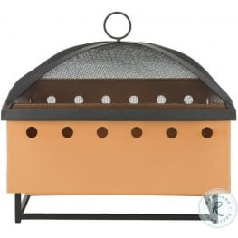 Wyatt Copper And Black Square Outdoor Fire Pit