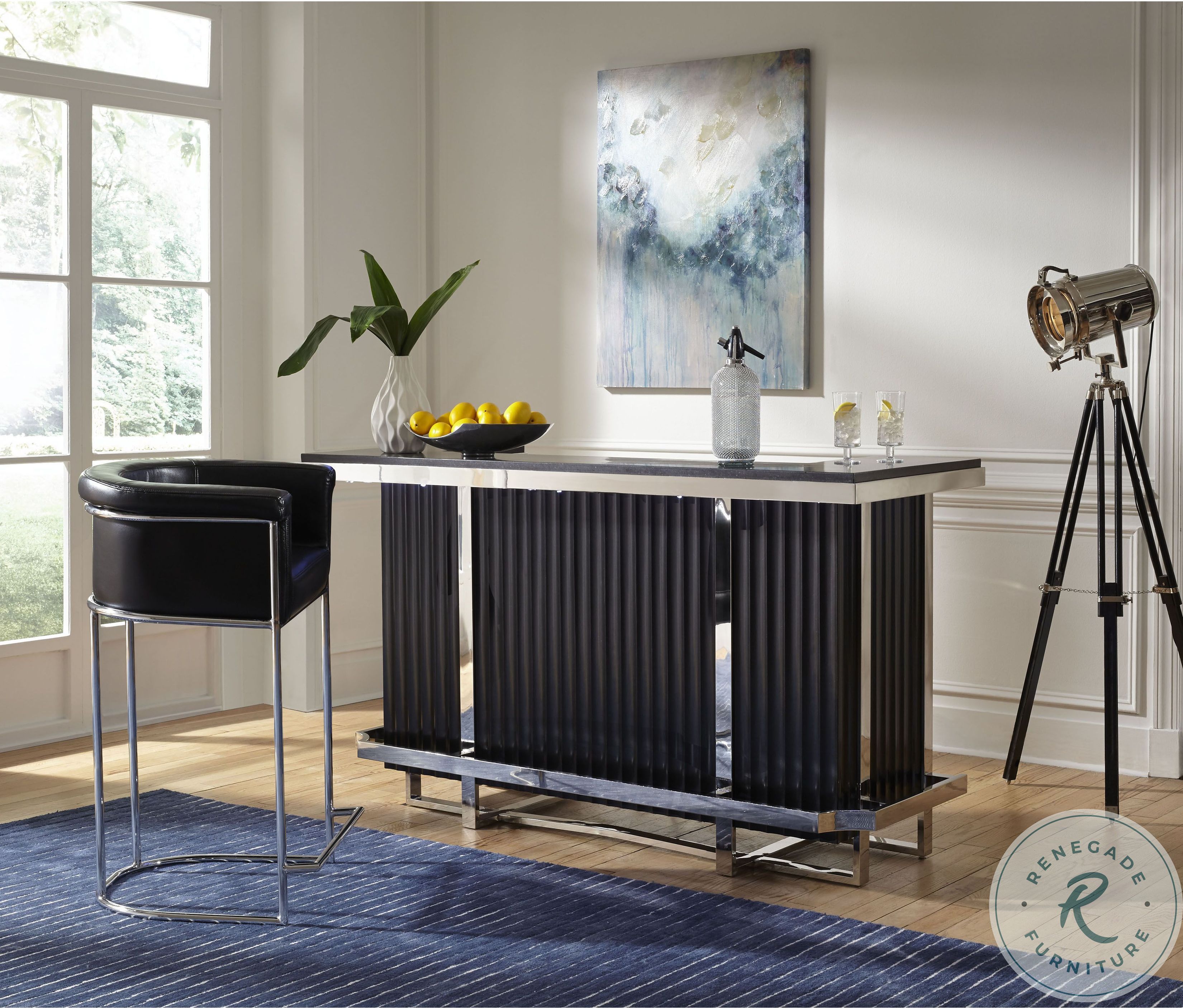 Chrome Bar Table D228BARK1