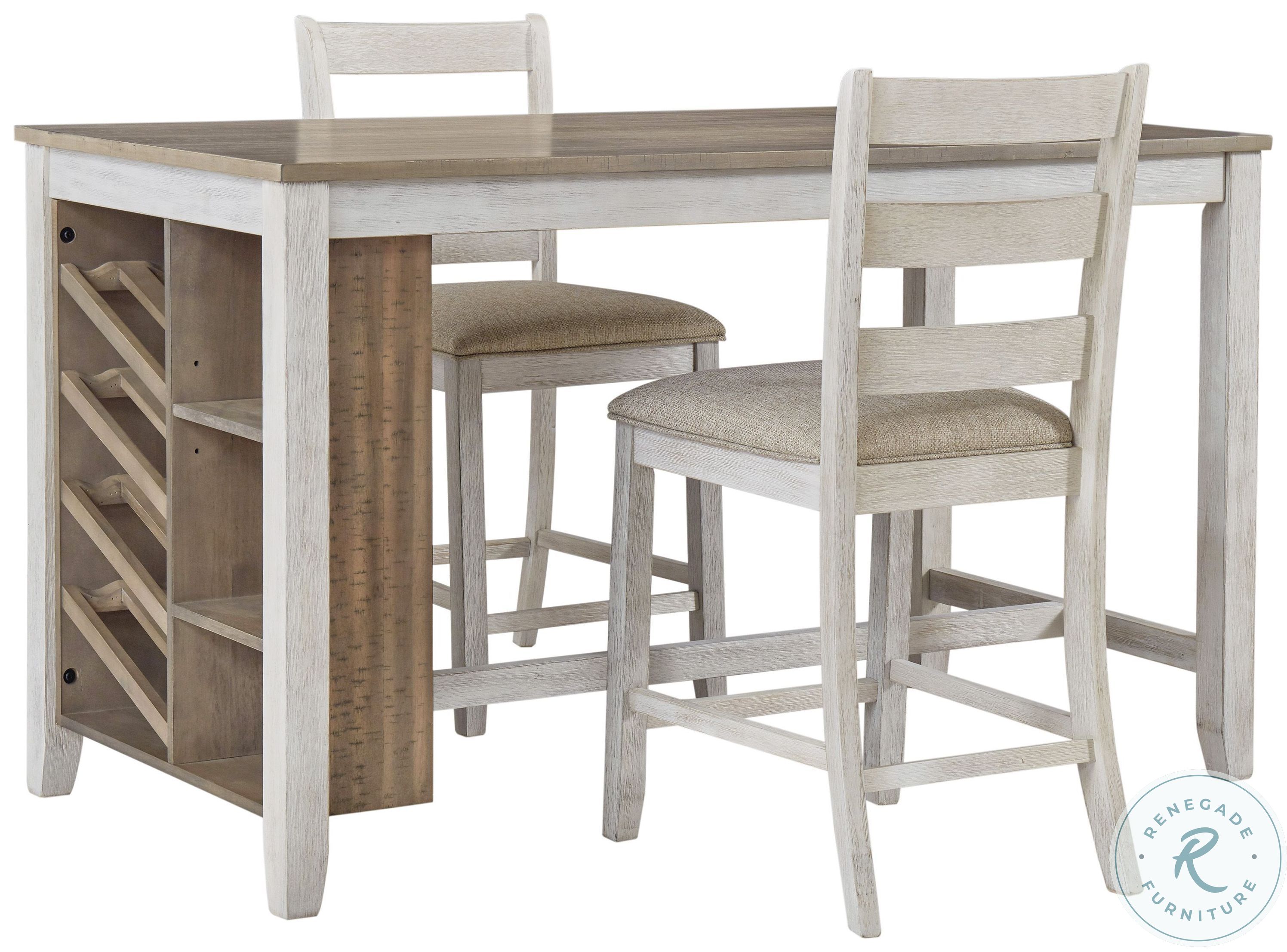 Skempton White And Light Brown Counter Height Table HomeGalleryStores