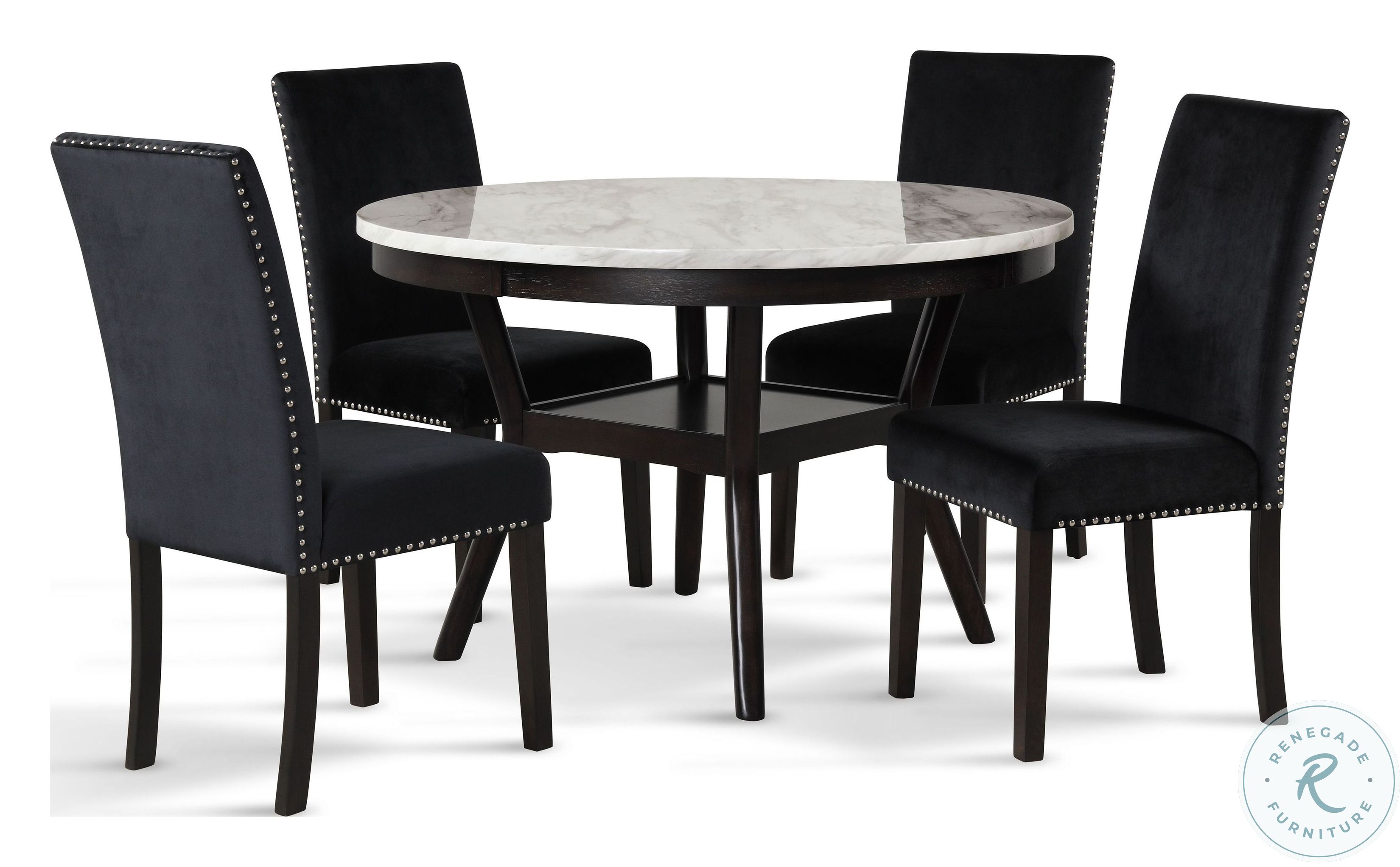 Celeste Espresso And White 48" Round Dining Room Set ...