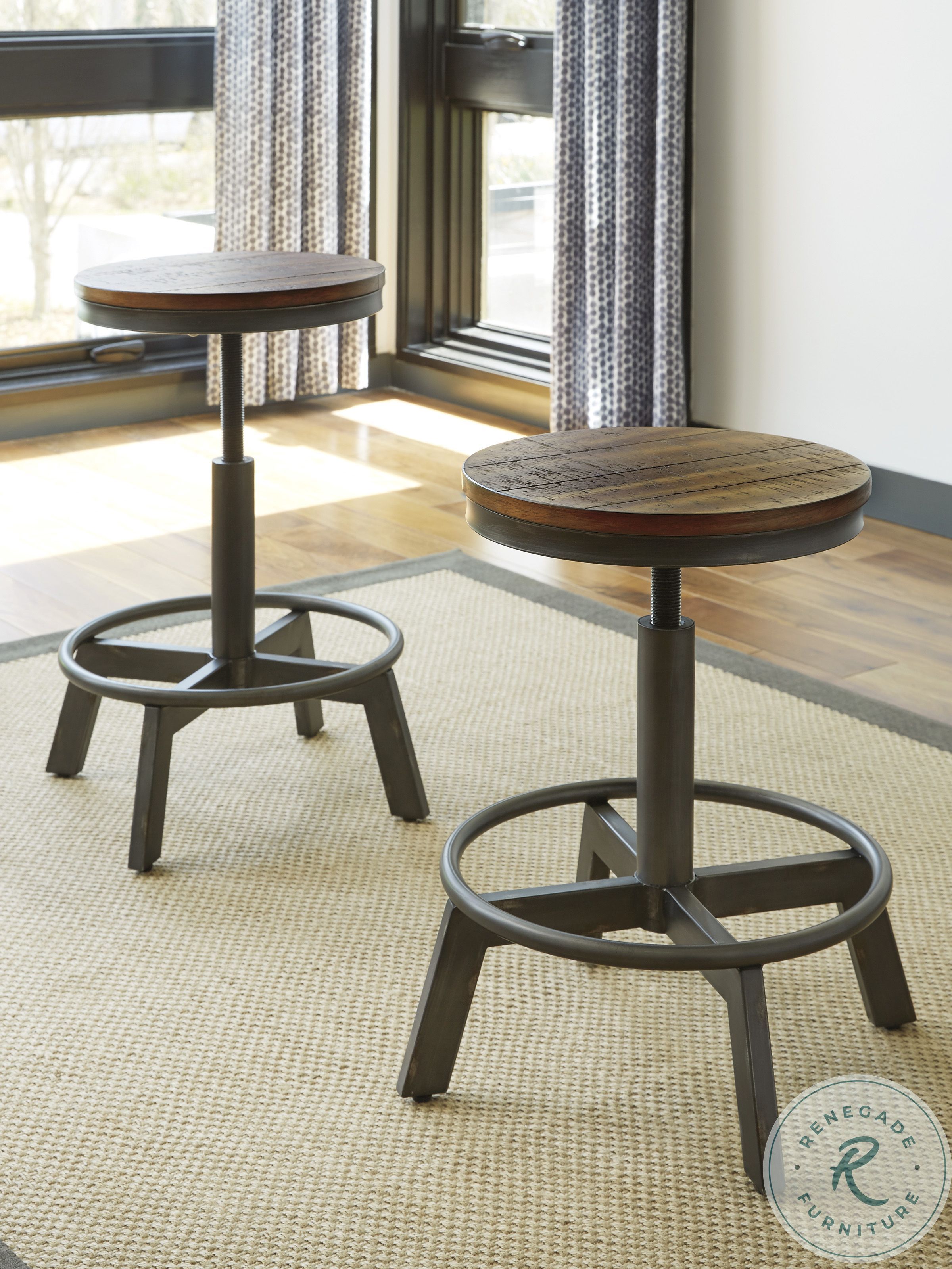 Torjin Brown And Gray Long Counter Height Dining Room Set at