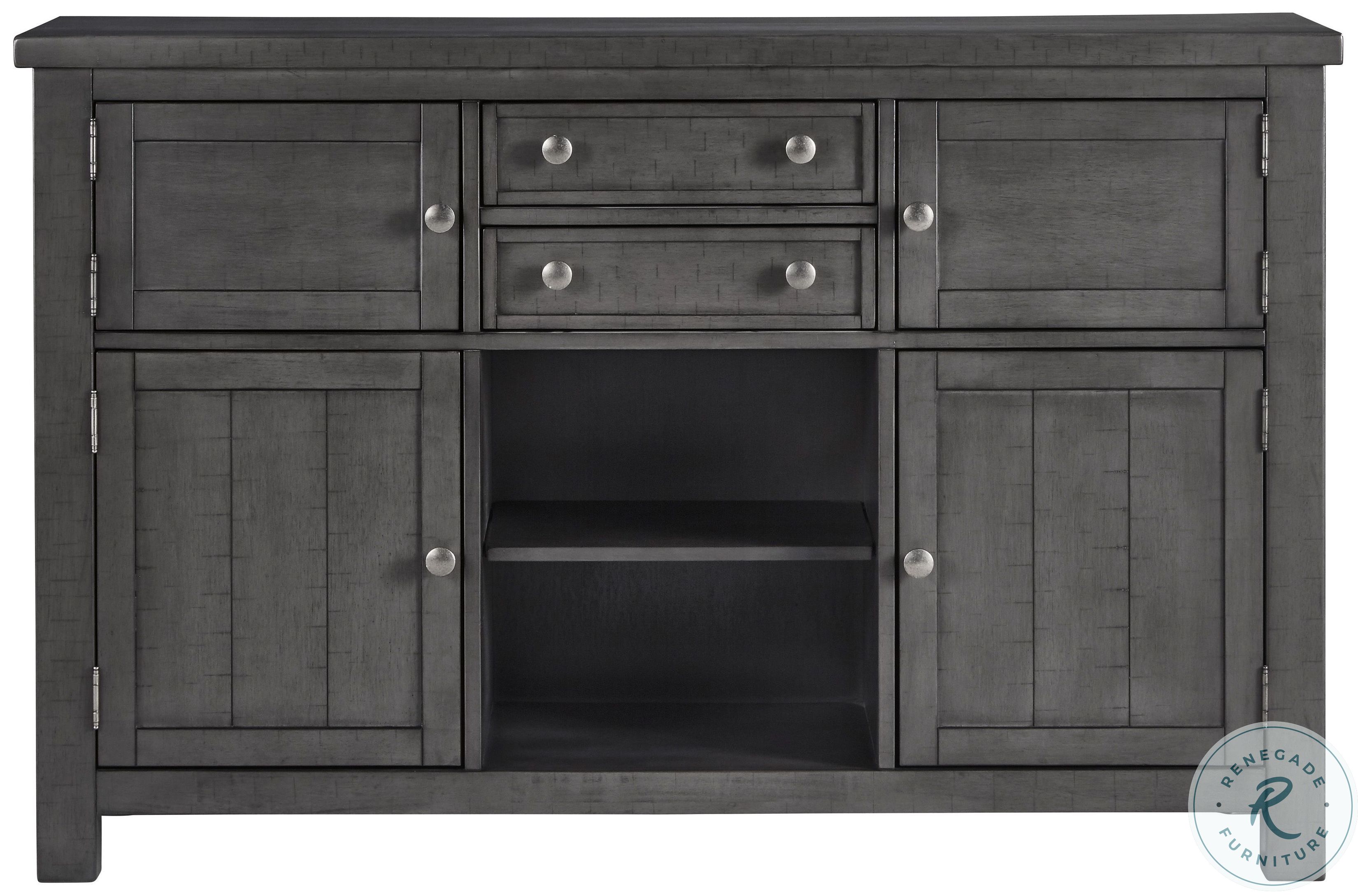 Myshanna Gray Rectangular Extendable Counter Height Dining Room Set