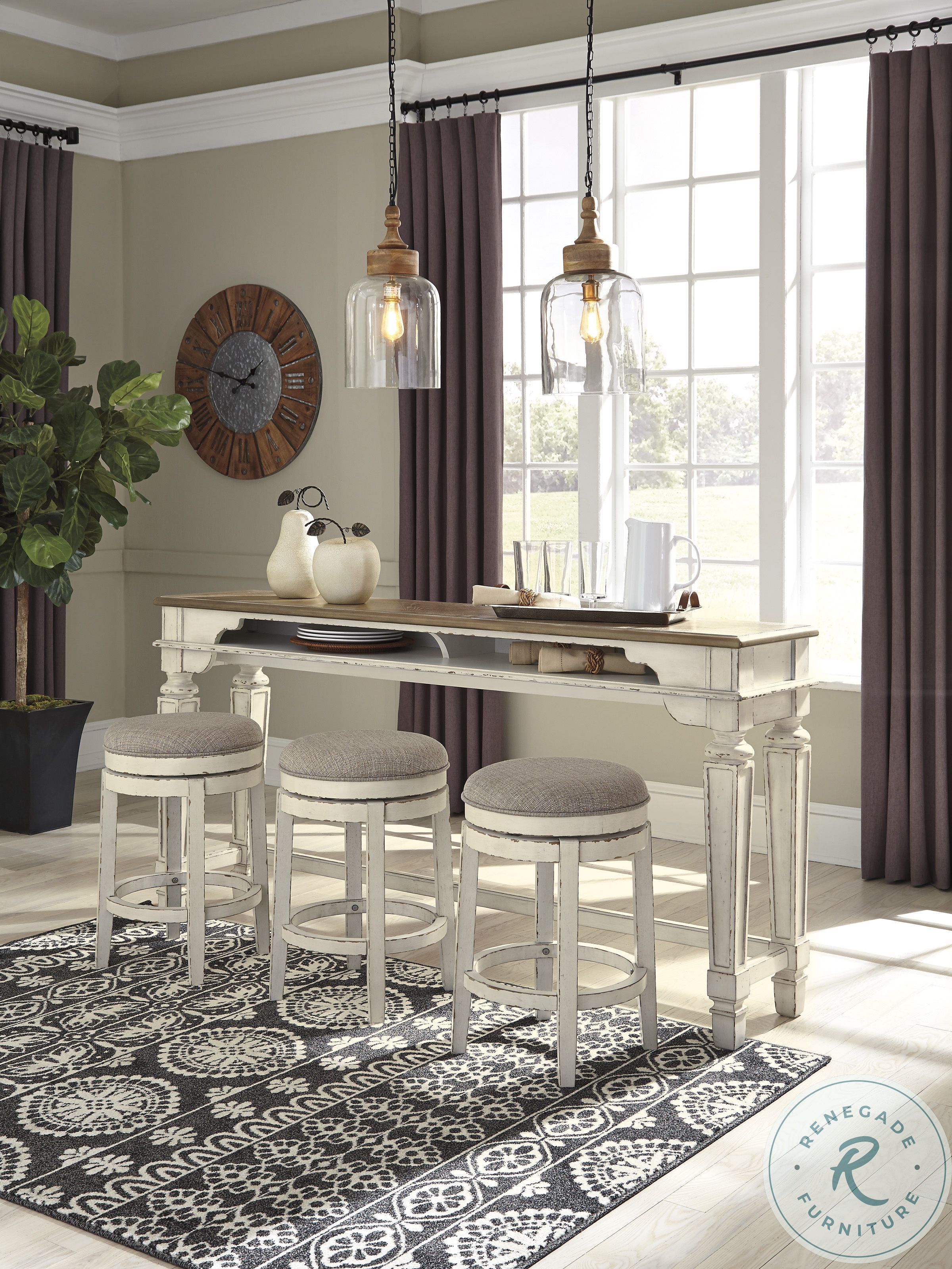 Realyn Twotone Counter Height Dining Room Set