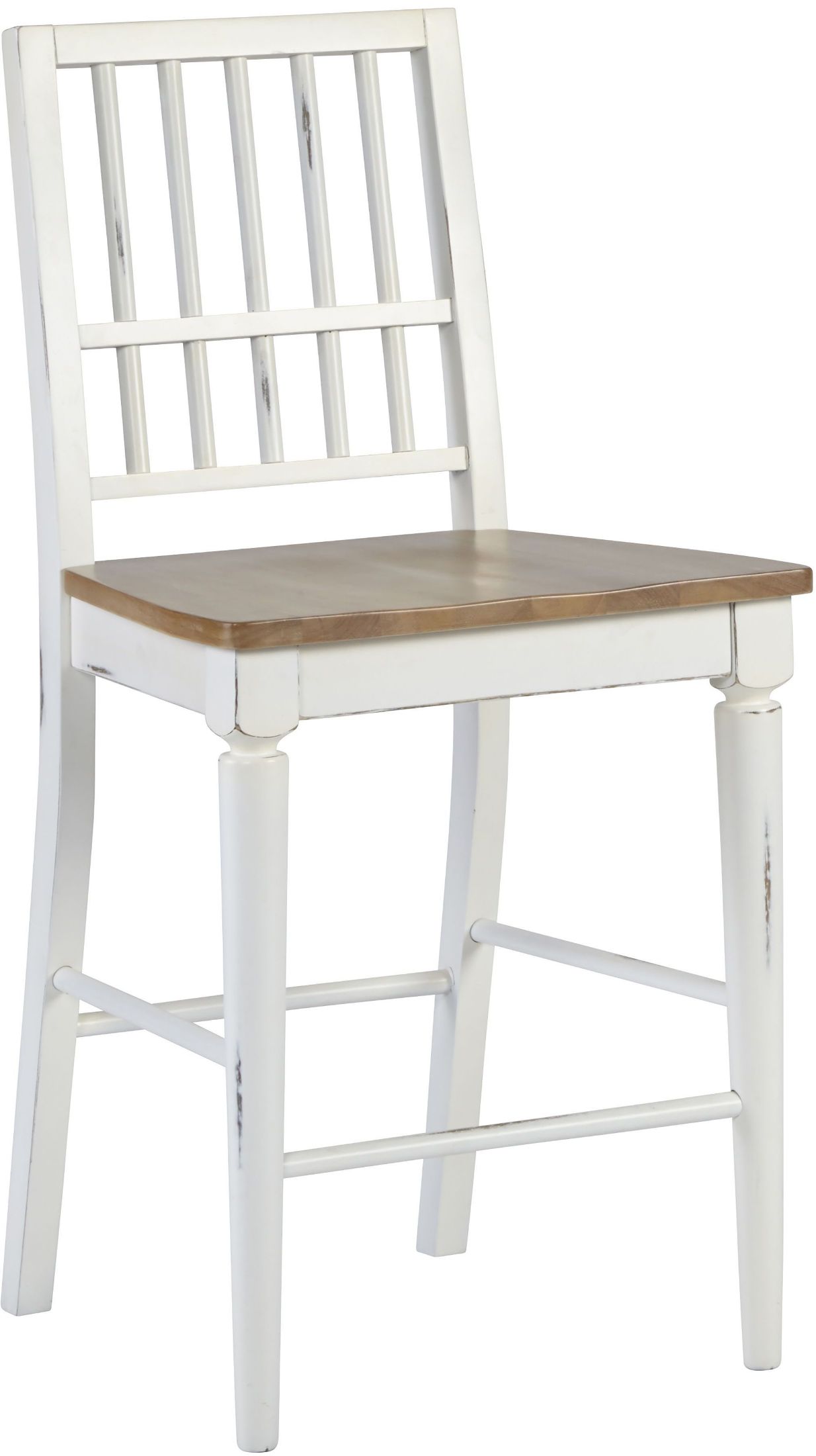 Shutters Light Oak And Distressed White Counter Chair Set of 2 D88463