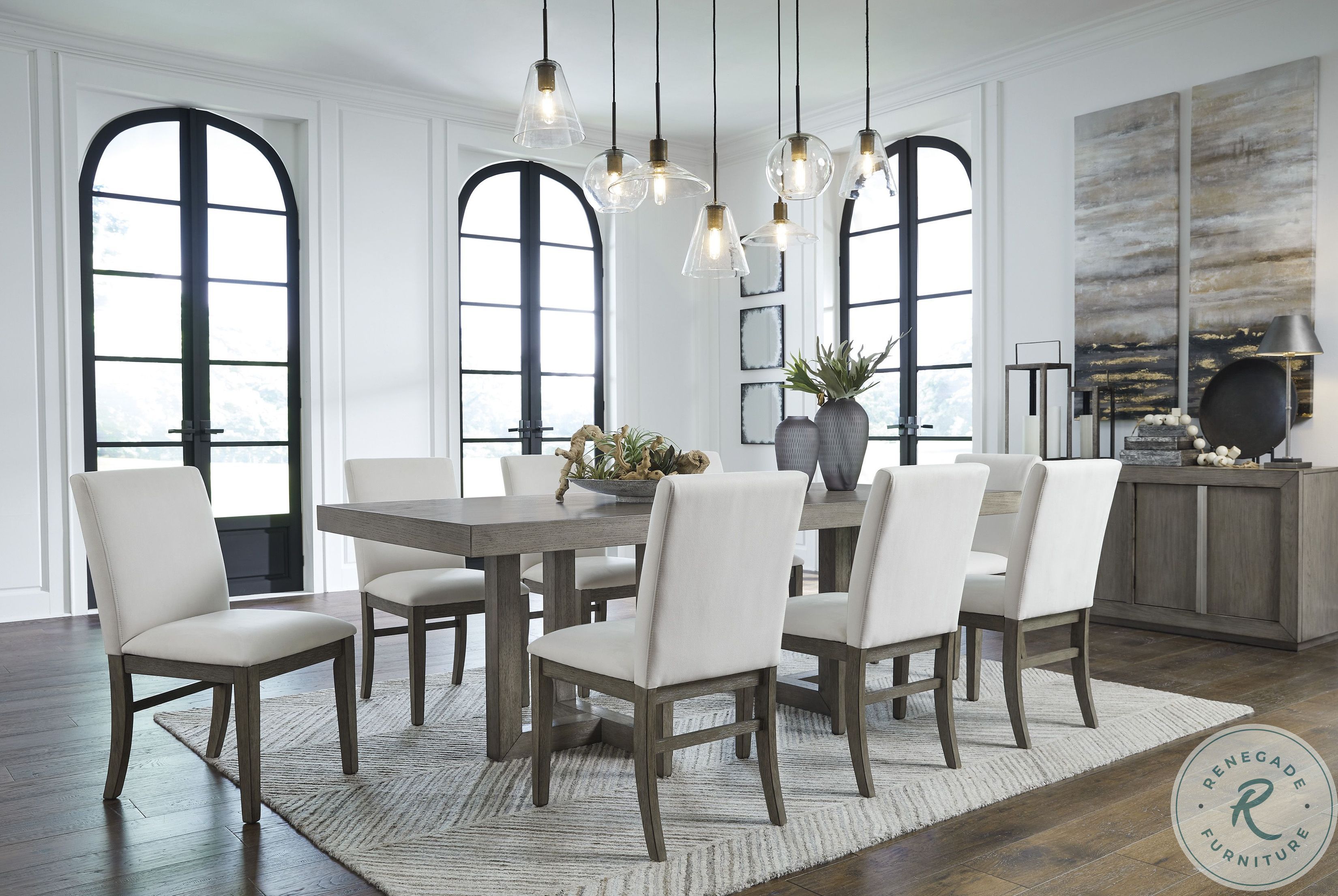 Anibecca Grey Rectangular Dining Room Set D97025
