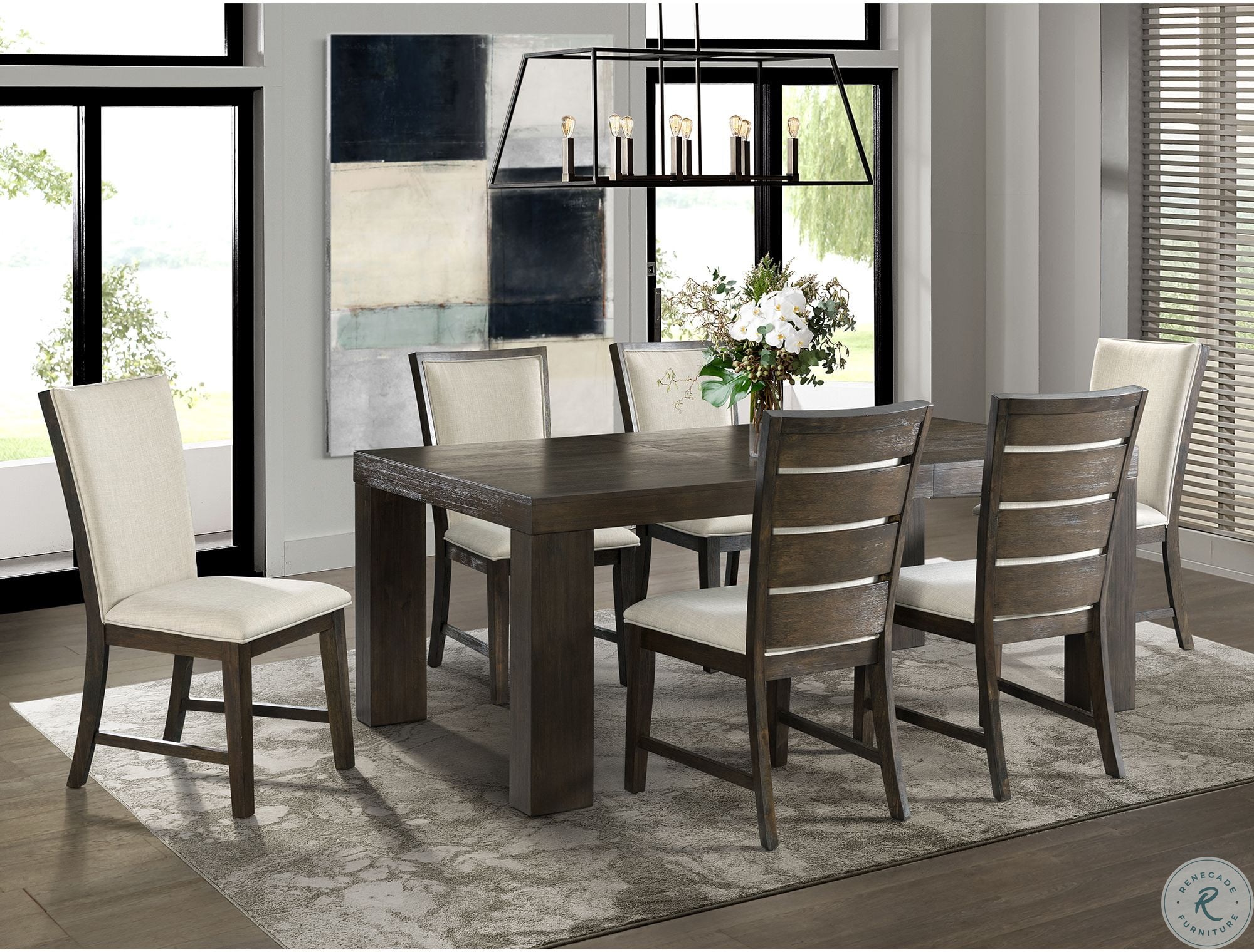 Jasper Dark Walnut Extendable Rectangular Dining Room Set ...