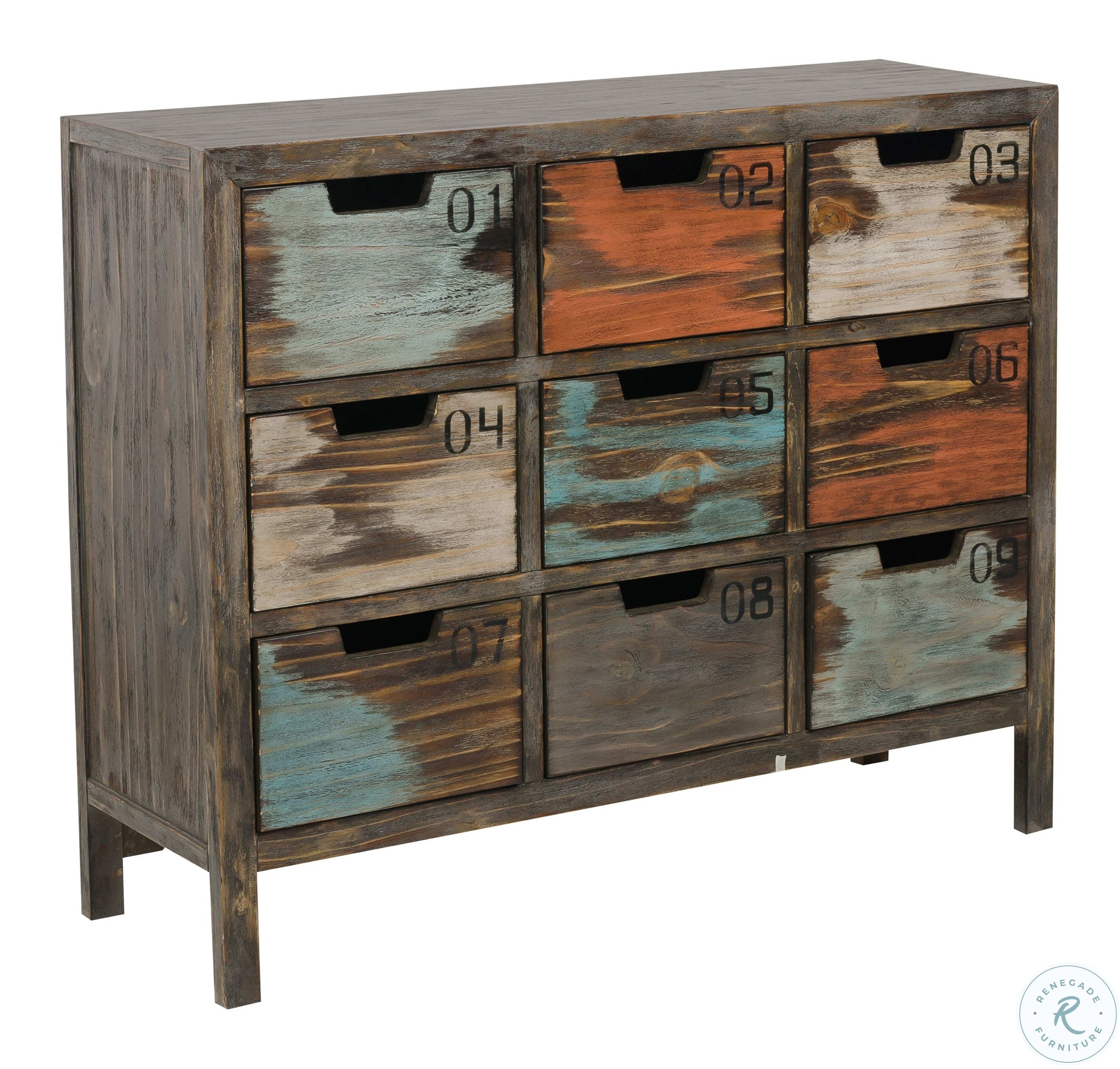 Rustic 9 Drawer Apothecary Chest