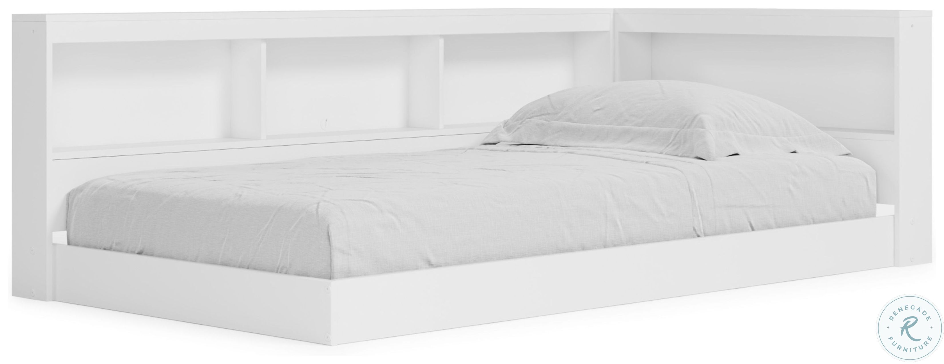 Piperton White Twin Bookcase Storage Bed