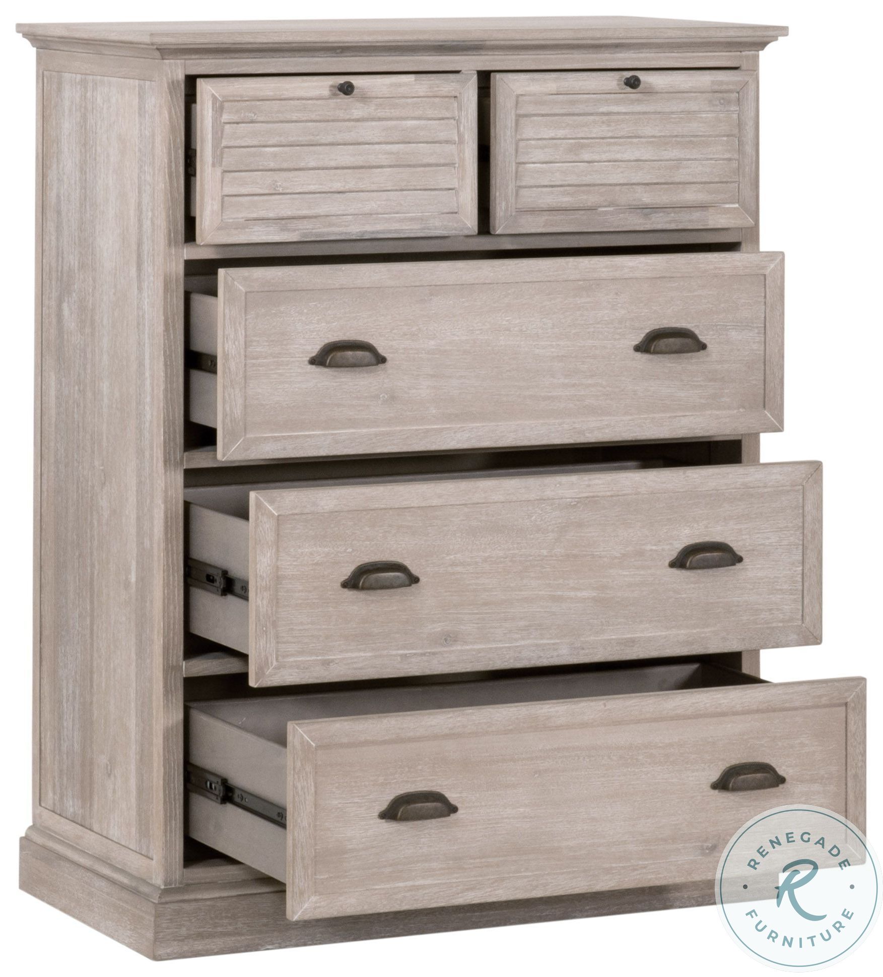 Traditions Natural Gray Acacia Eden 5 Drawer High Chest From Orient ...