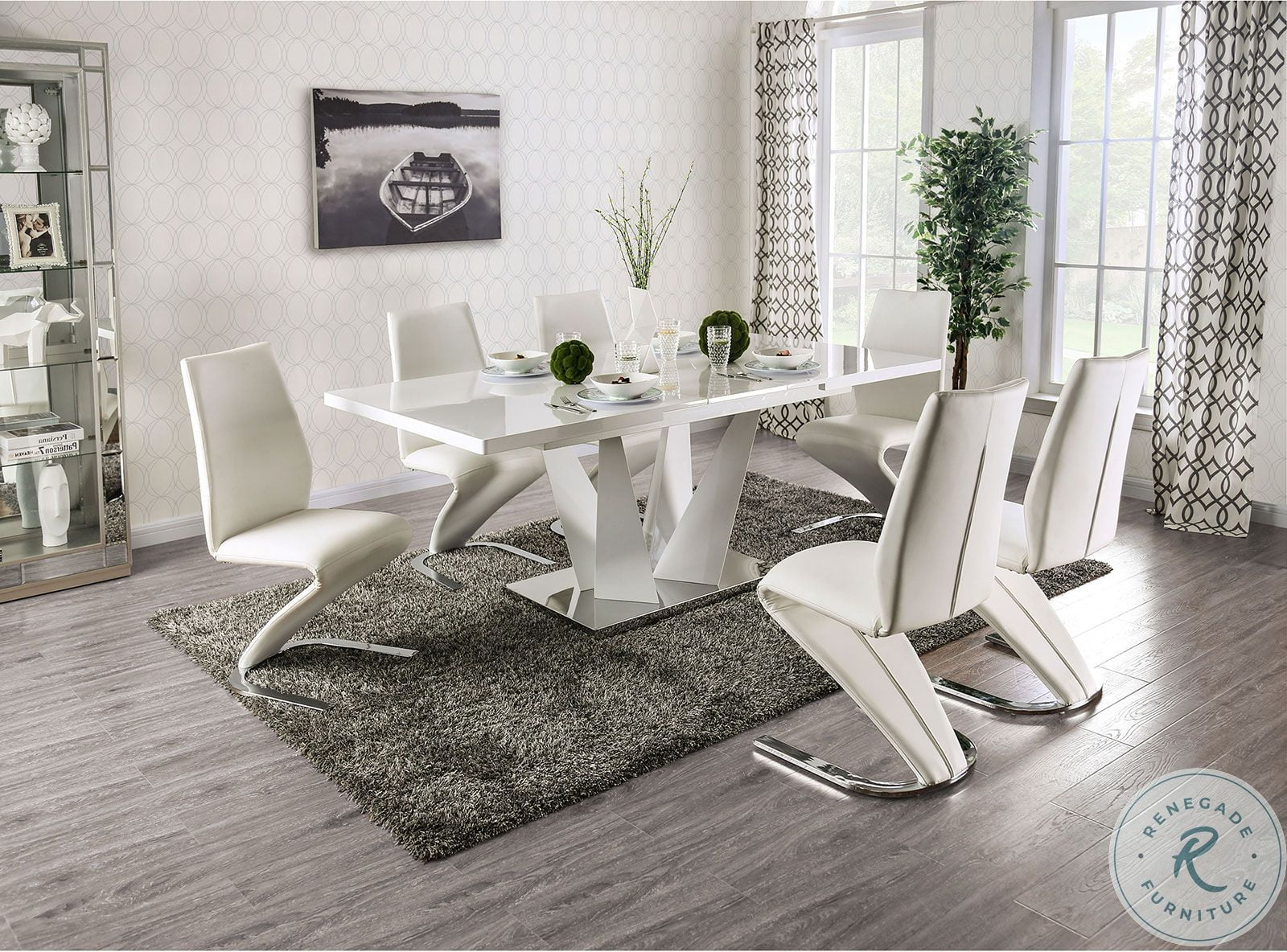 Zain White Extendable Dining Table FOA3742TTABLE