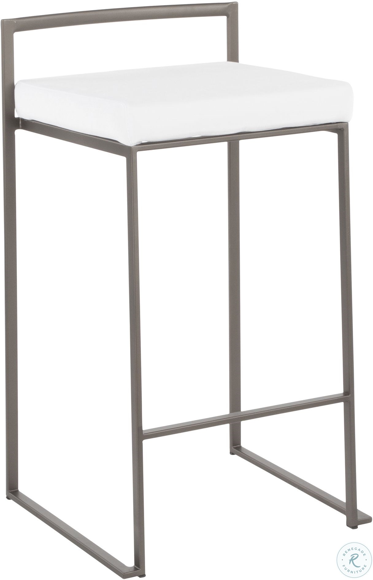 Fuji White and Gold Stacker Counter Stool Set Of 2 HomeGalleryStores