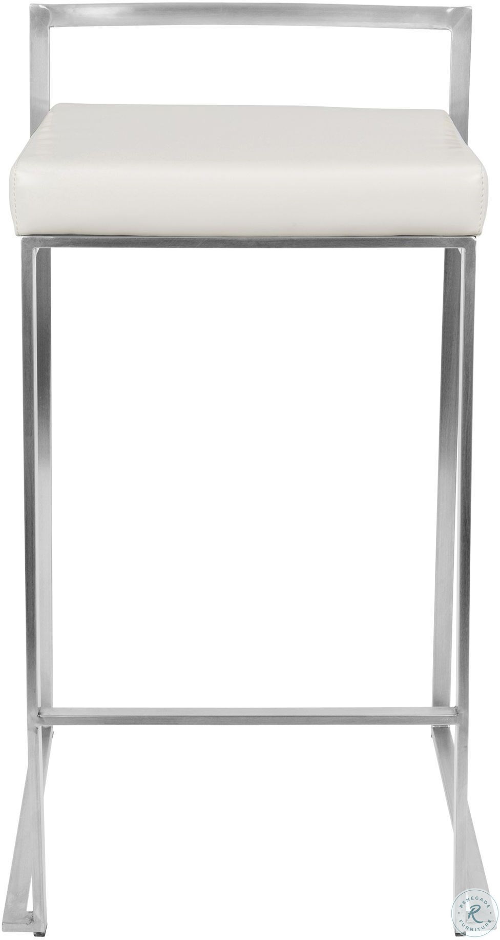 Fuji White Counter Stool Set of 2 CSFUJIW2