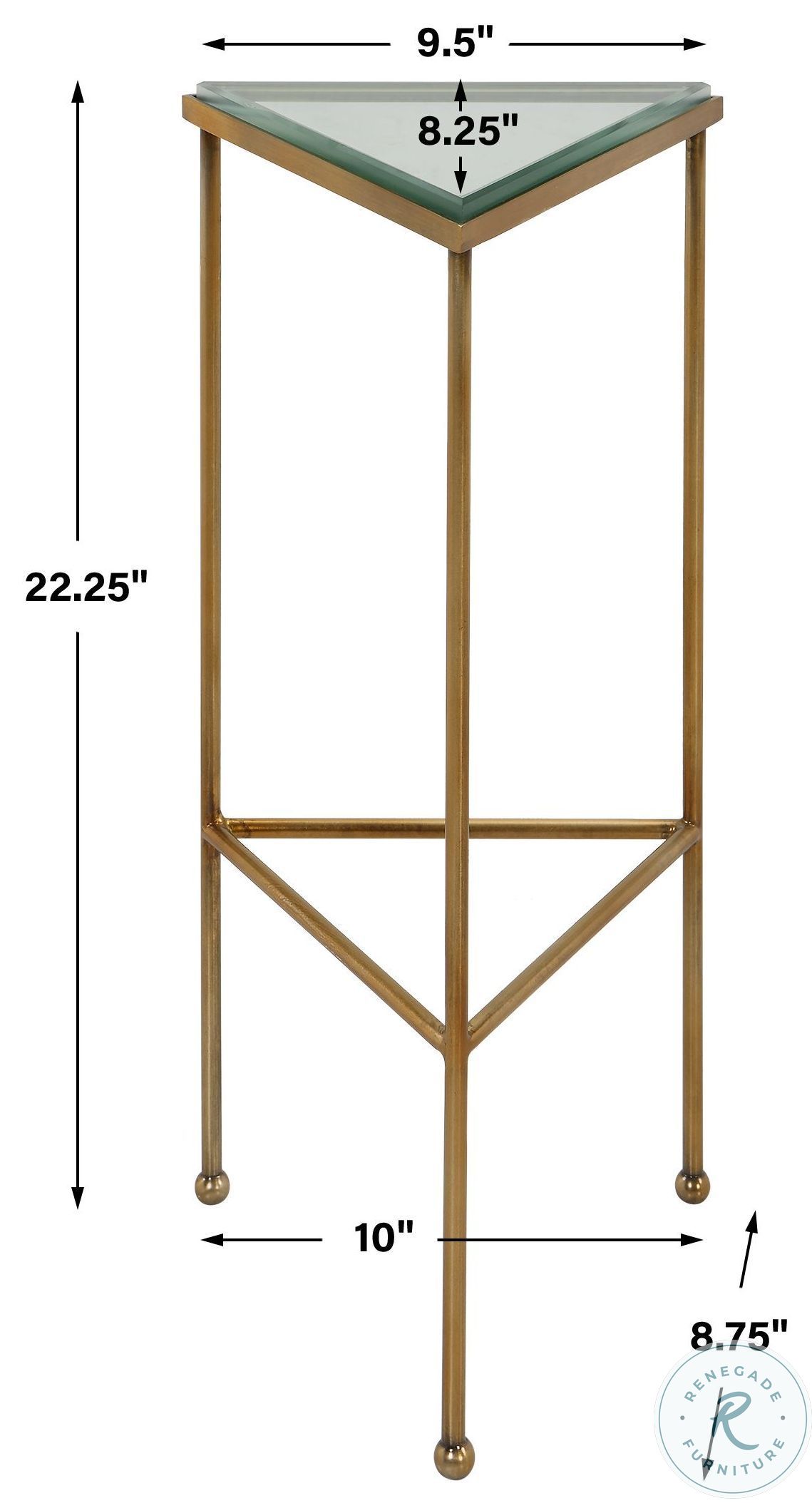 Giza Brushed Gold Triangular Drink Table From Uttermost Home Gallery Stores