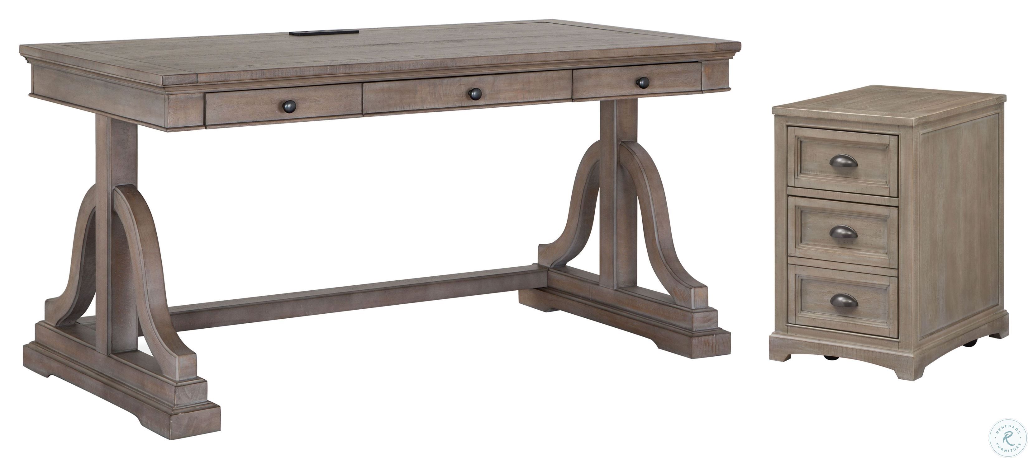 Paxton Place Dovetail Grey Wood Writing Desk