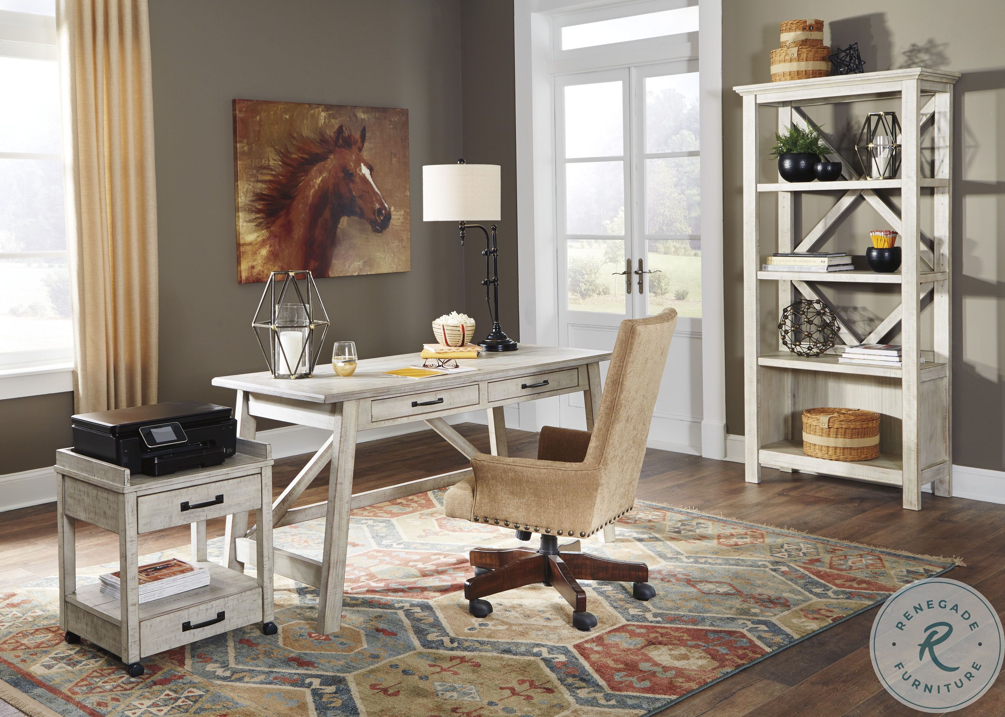 Carynhurst Whitewash 60" Home Office Desk H75544