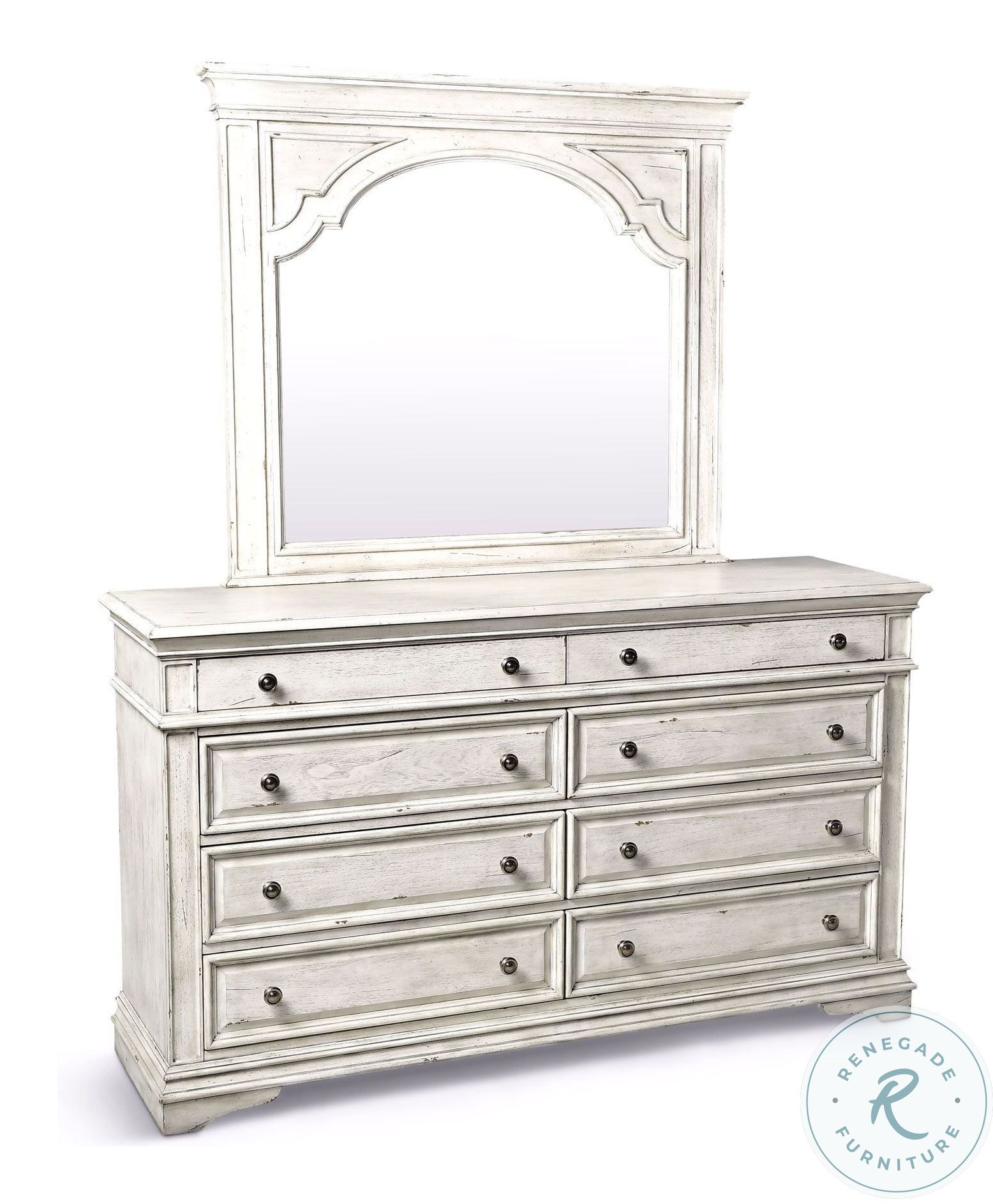 Highland Park Distressed Rustic Ivory Dresser