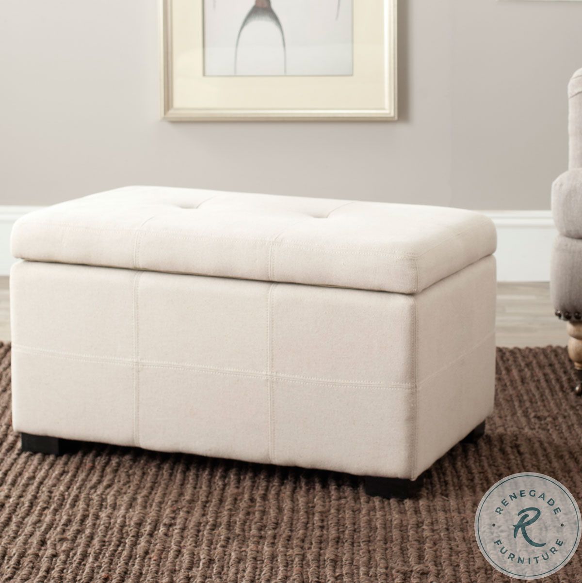 Maiden Taupe Tufted Small Storage Bench HUD8230L