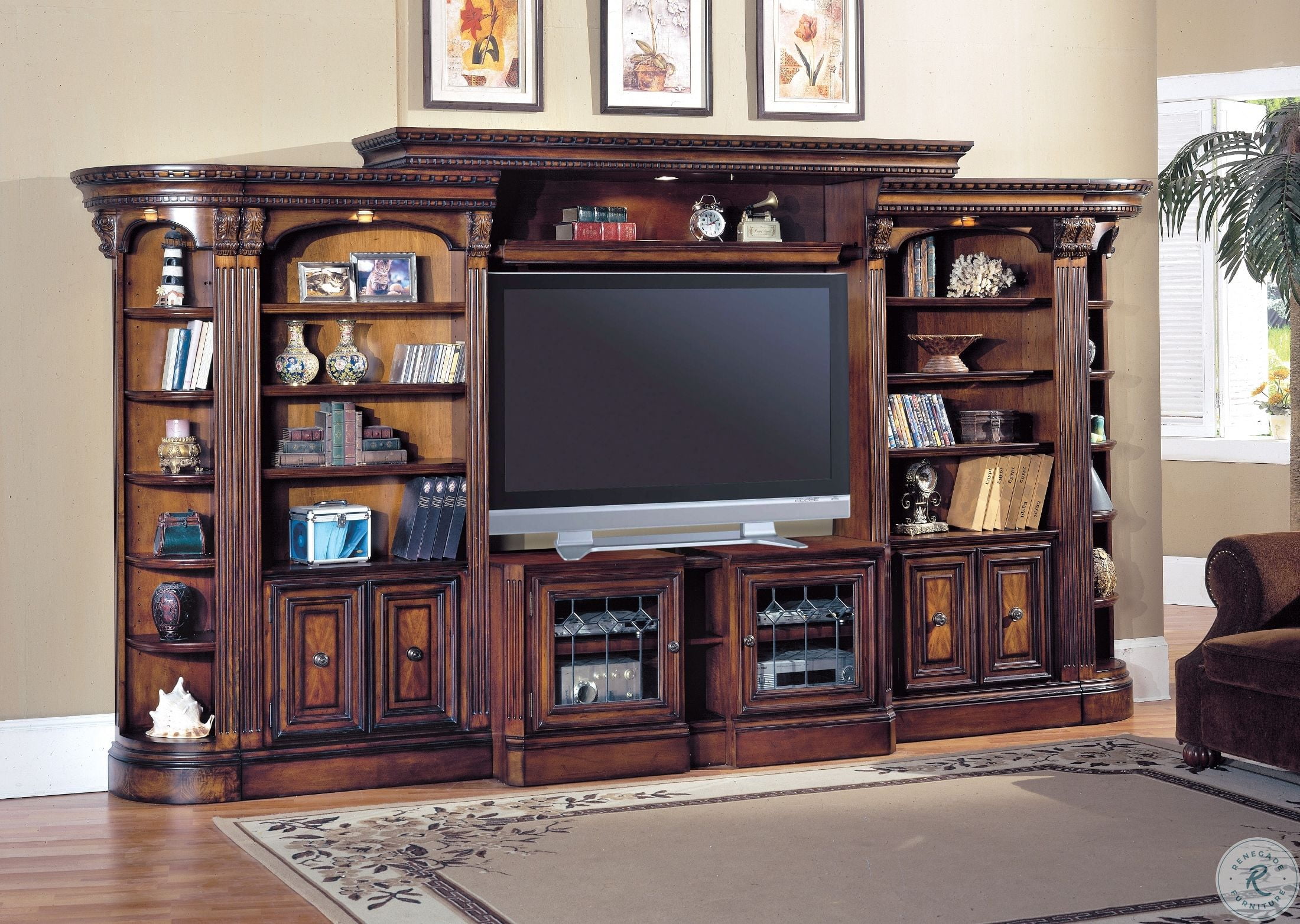 Huntington Large Exp. Entertainment Wall Unit | HomeGalleryStores.com ...