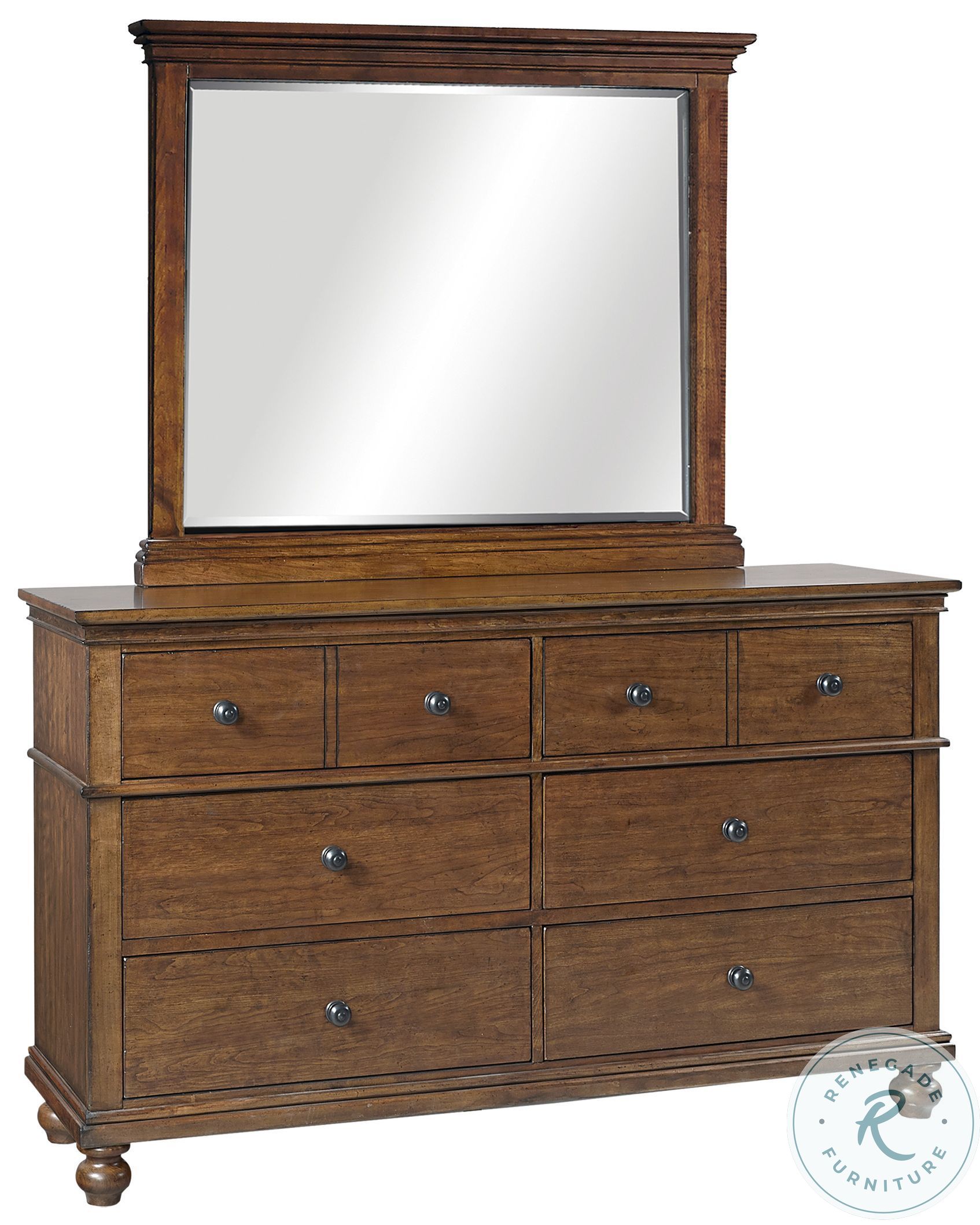 Oxford Whiskey Brown Dresser with Mirror From Aspen Home Coleman