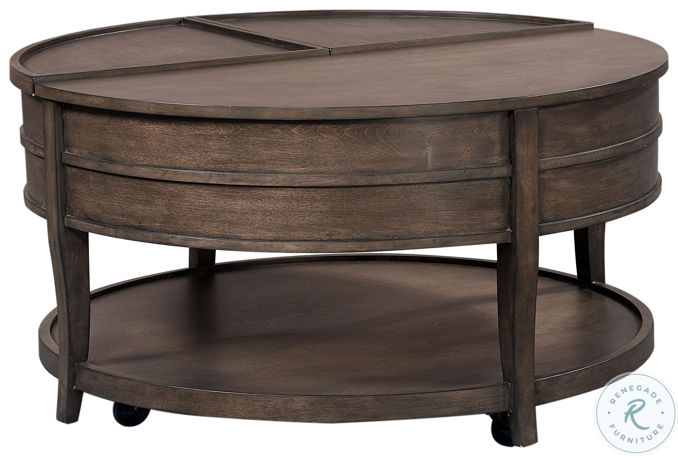 Blakely Sable Brown Lift Top Round Cocktail Table From Aspen Home