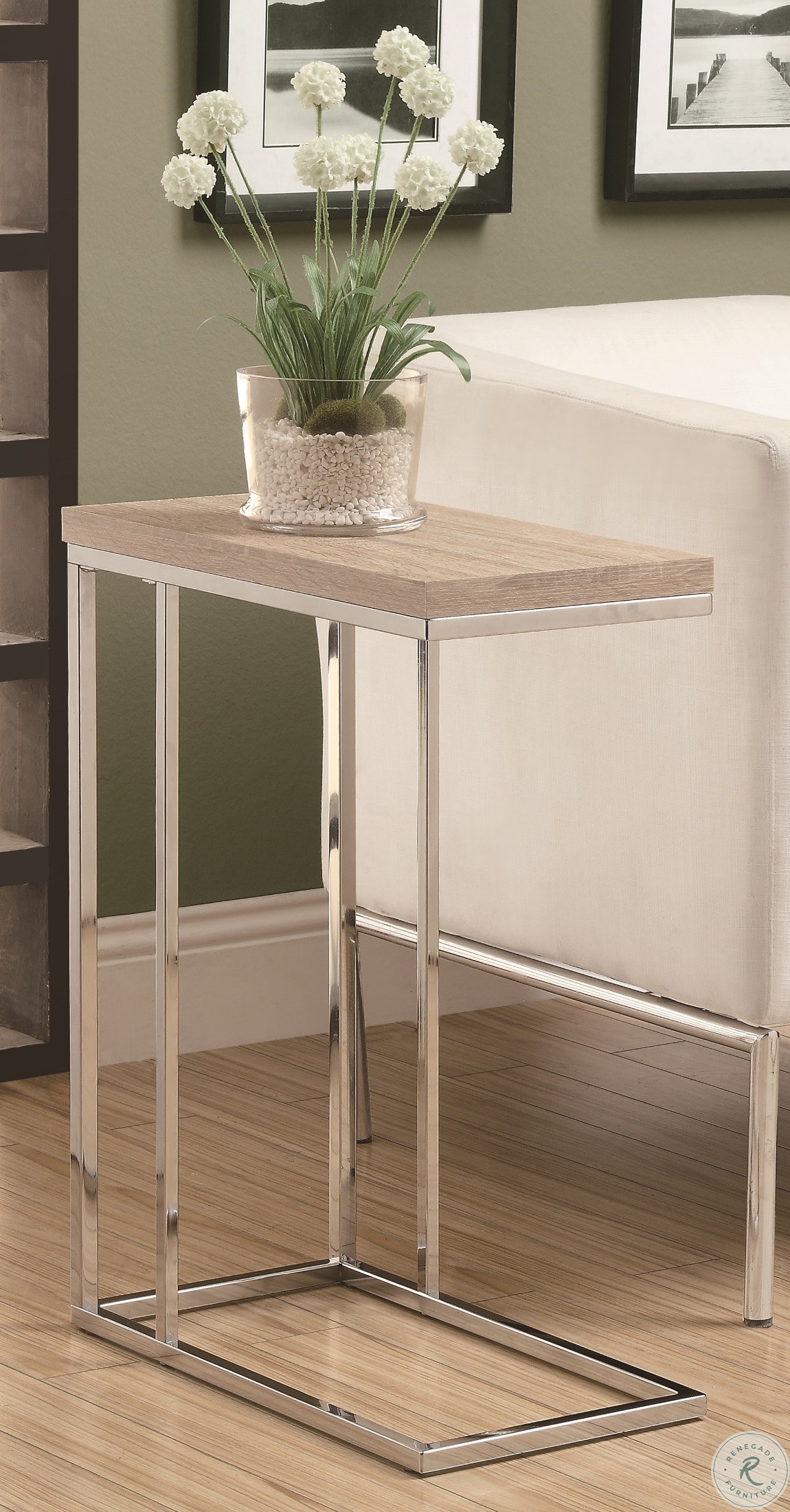 3203 Natural / Chrome Metal Accent Table