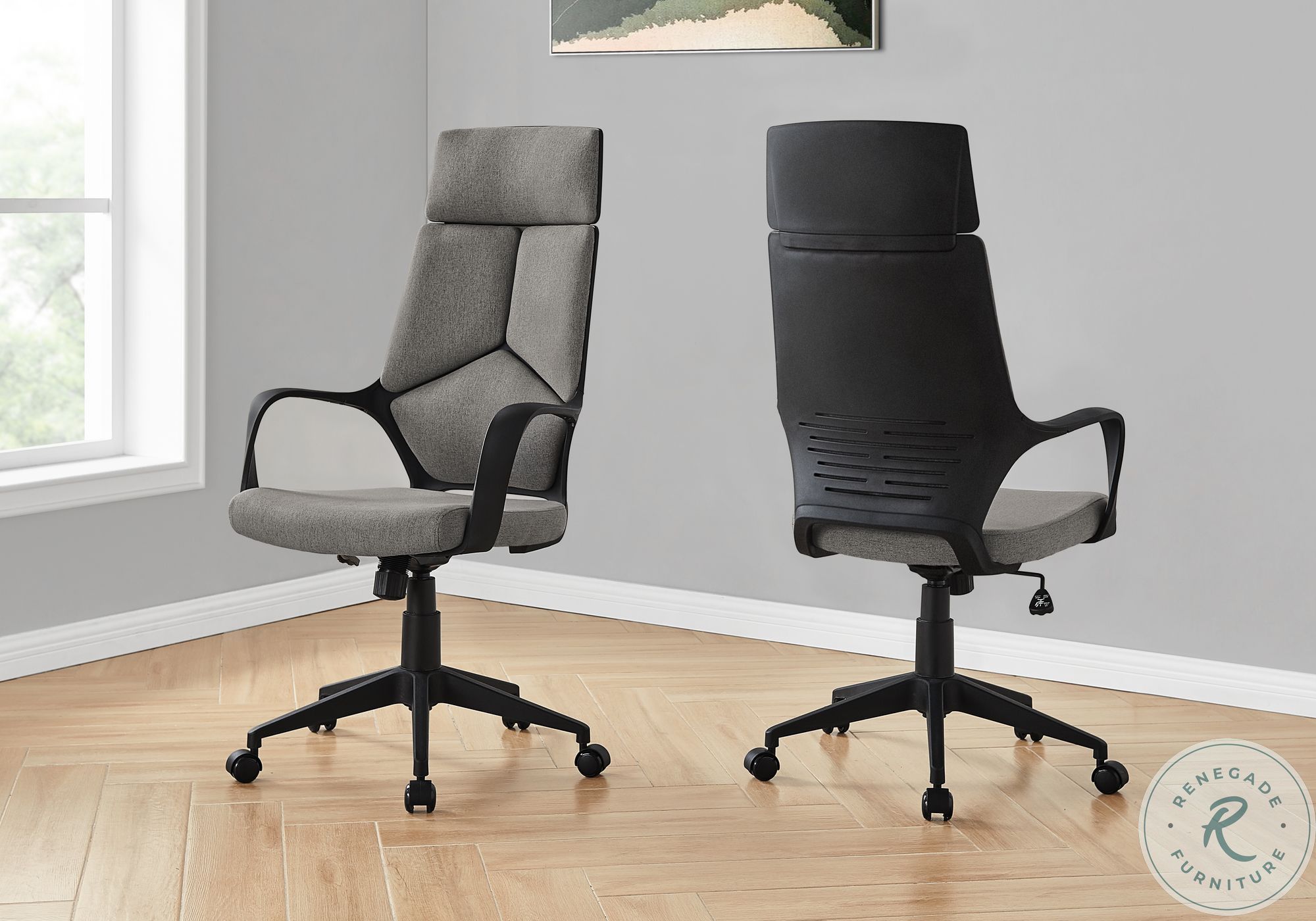 7320 Black And Dark Grey Fabric Executive Office Chair