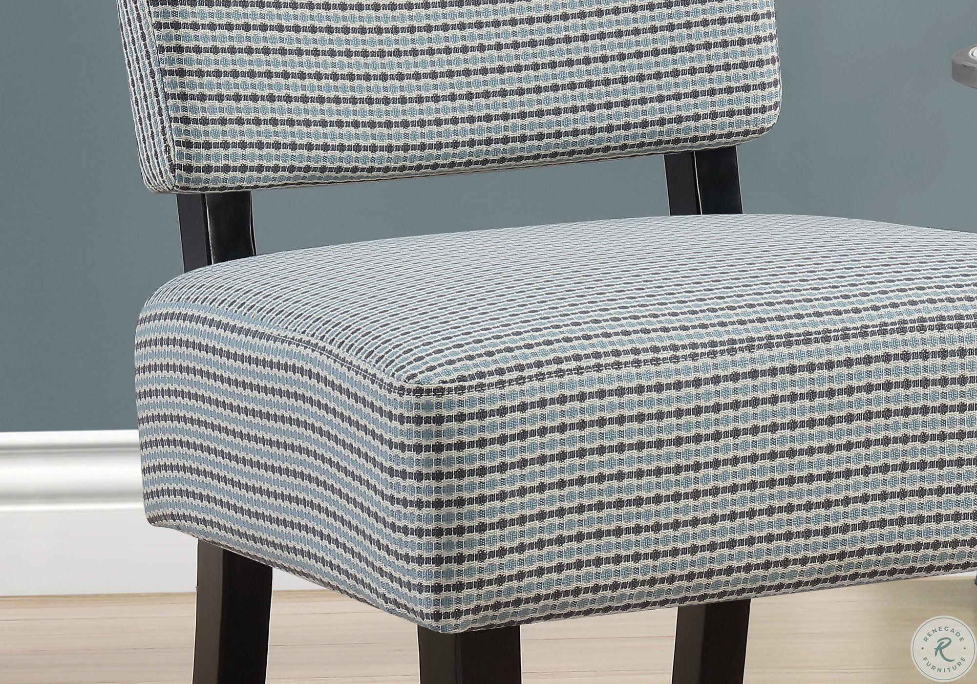 Light Blue and Grey Dot Fabric Accent Chair 8288