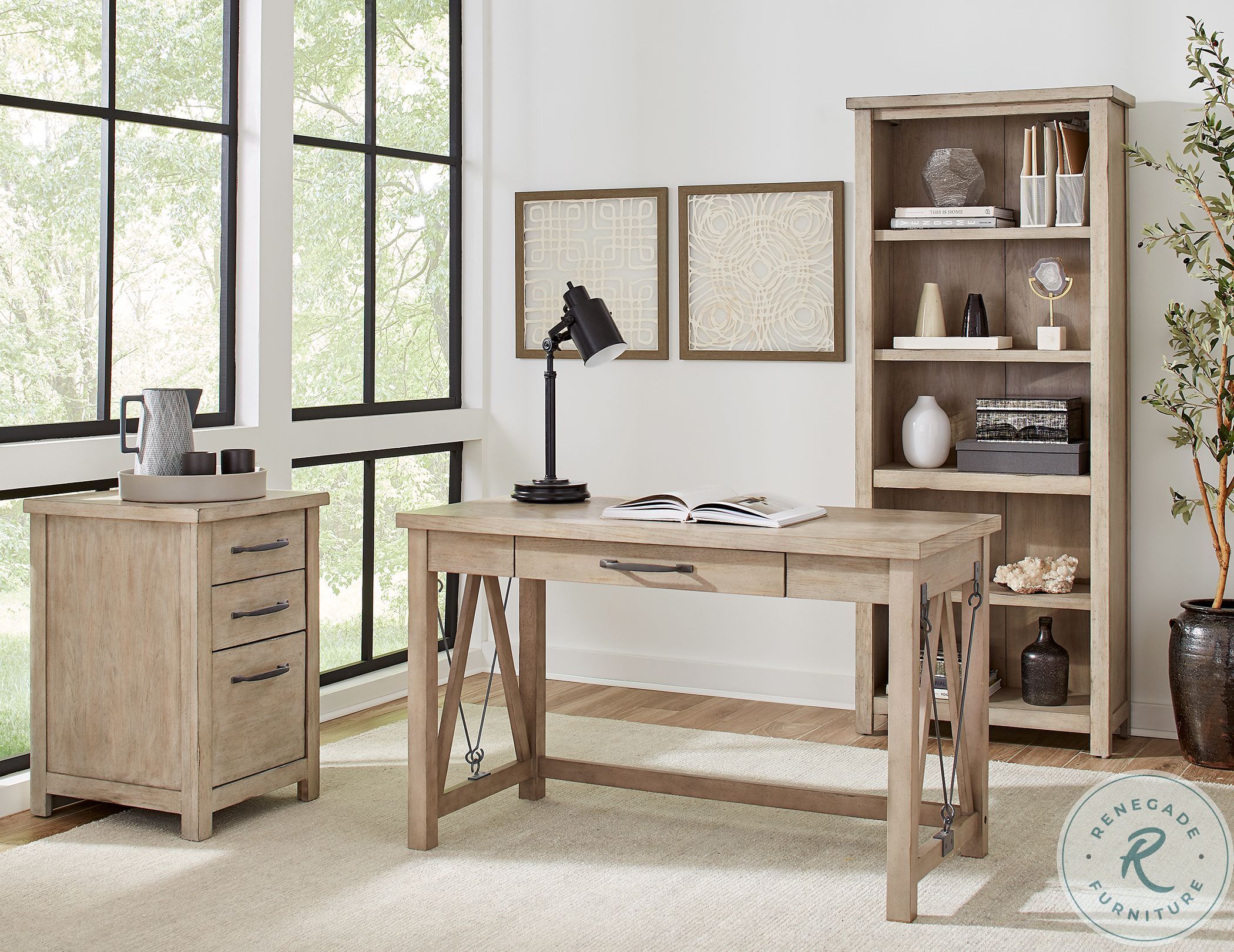 Edgewood Light Brown Home Office Set IMED384