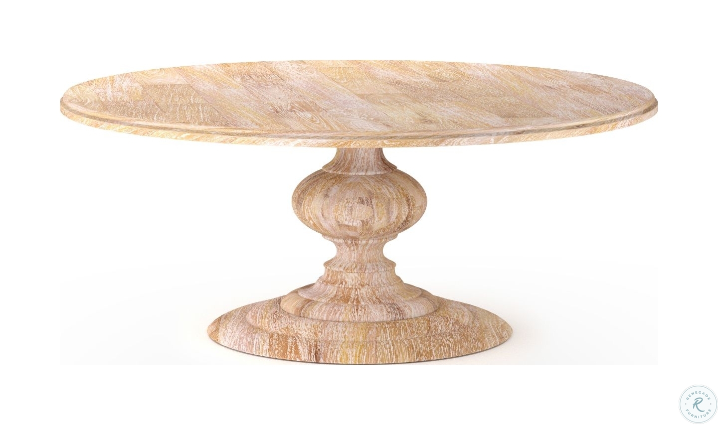 Magnolia Whitewash 76" Round Dining Table