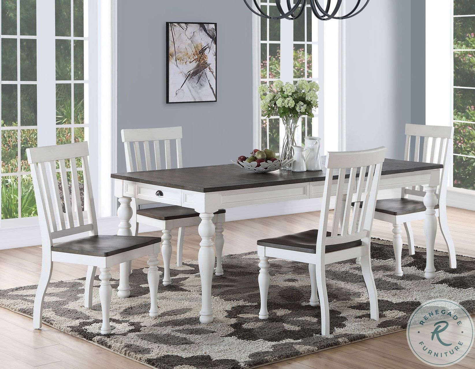 Joanna Ivory And Dark Oak Extendable Dining Table HomeGalleryStores