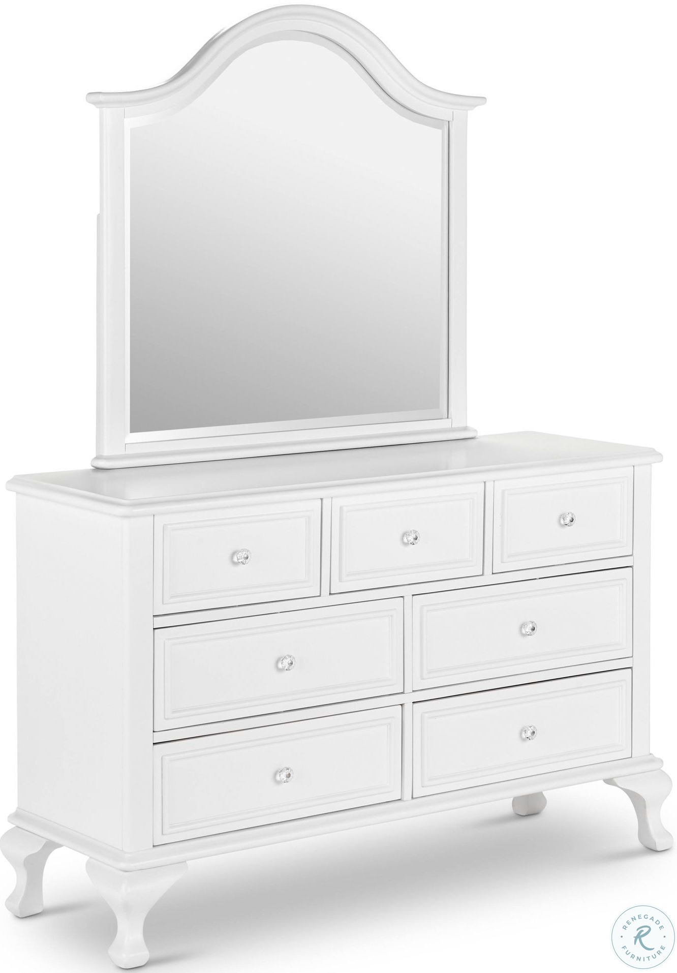Jenna White Dresser With Mirror JS700DRMR