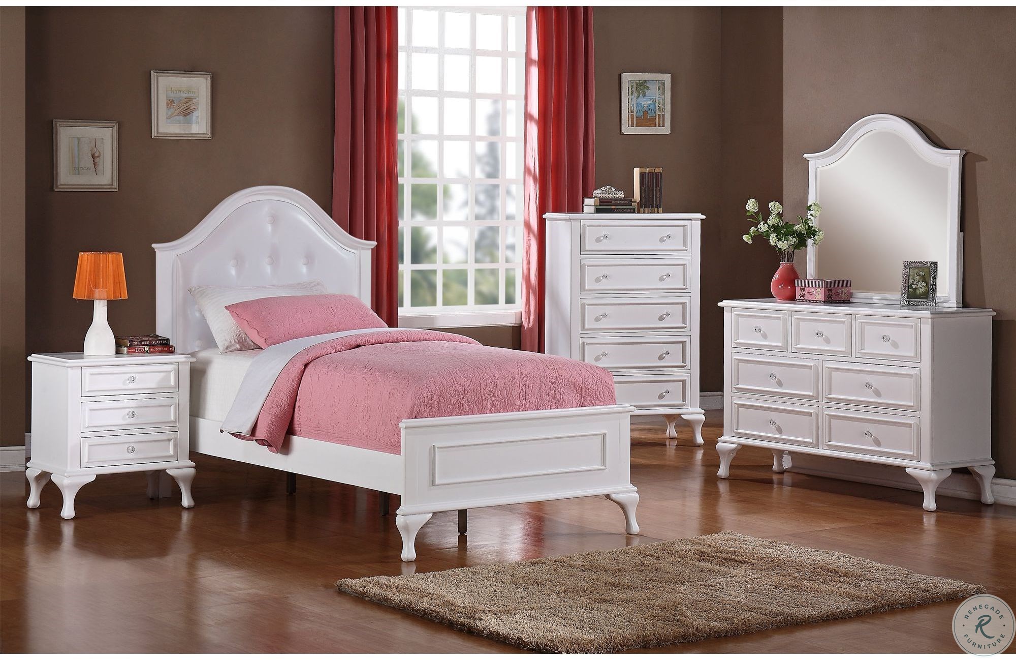Jenna White Dresser With Mirror JS700DRMR