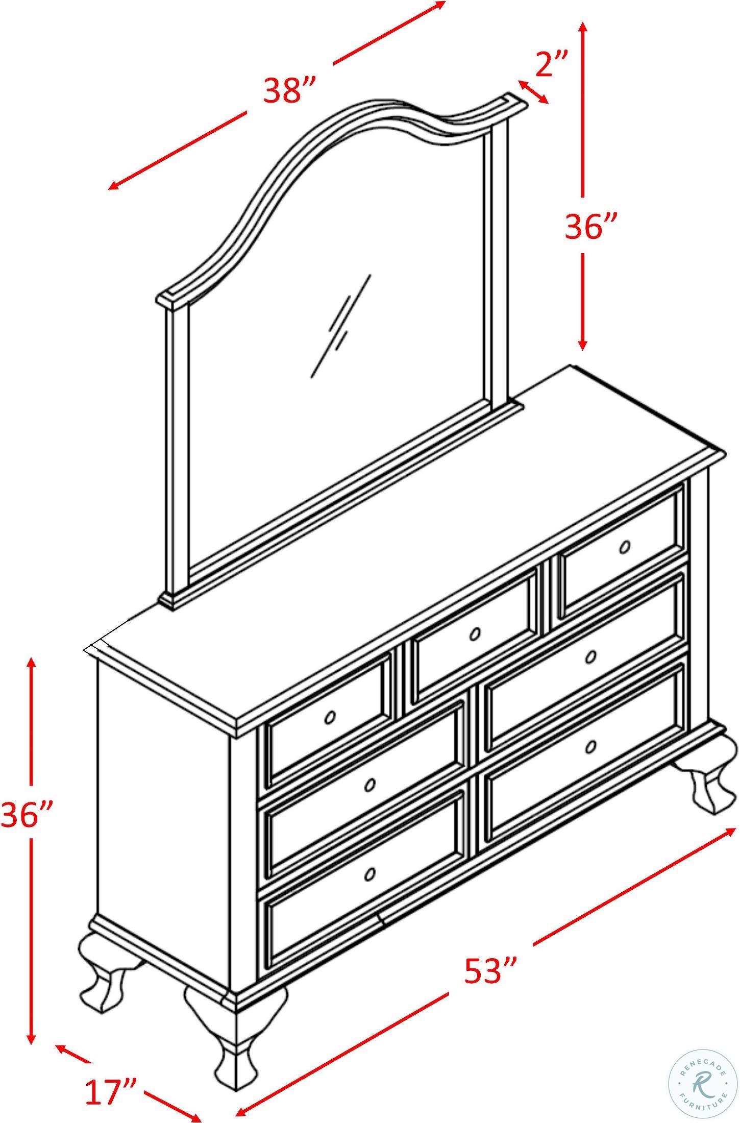 Jenna White Dresser With Mirror JS700DRMR