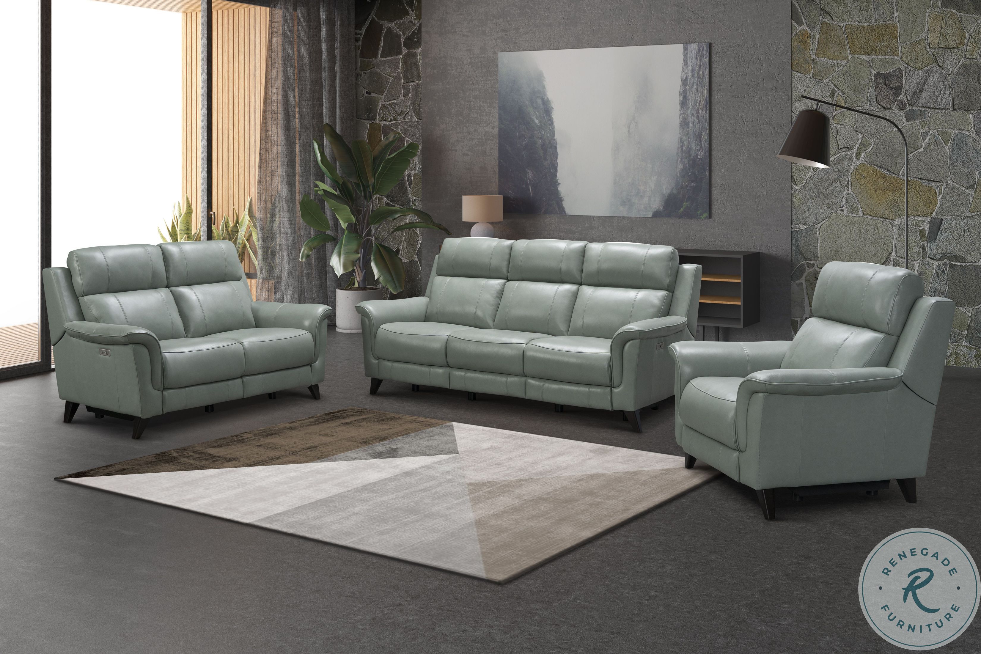 Kester Lorenzo Mint Power Reclining Sofa With Power Headrest