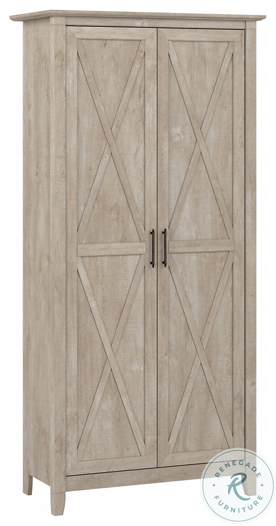 Key West Washed Gray Door Tall Storage Cabinet