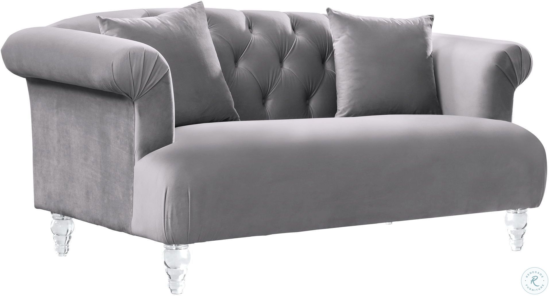 Elegance Grey Velvet Living Room Set LCEG3GR