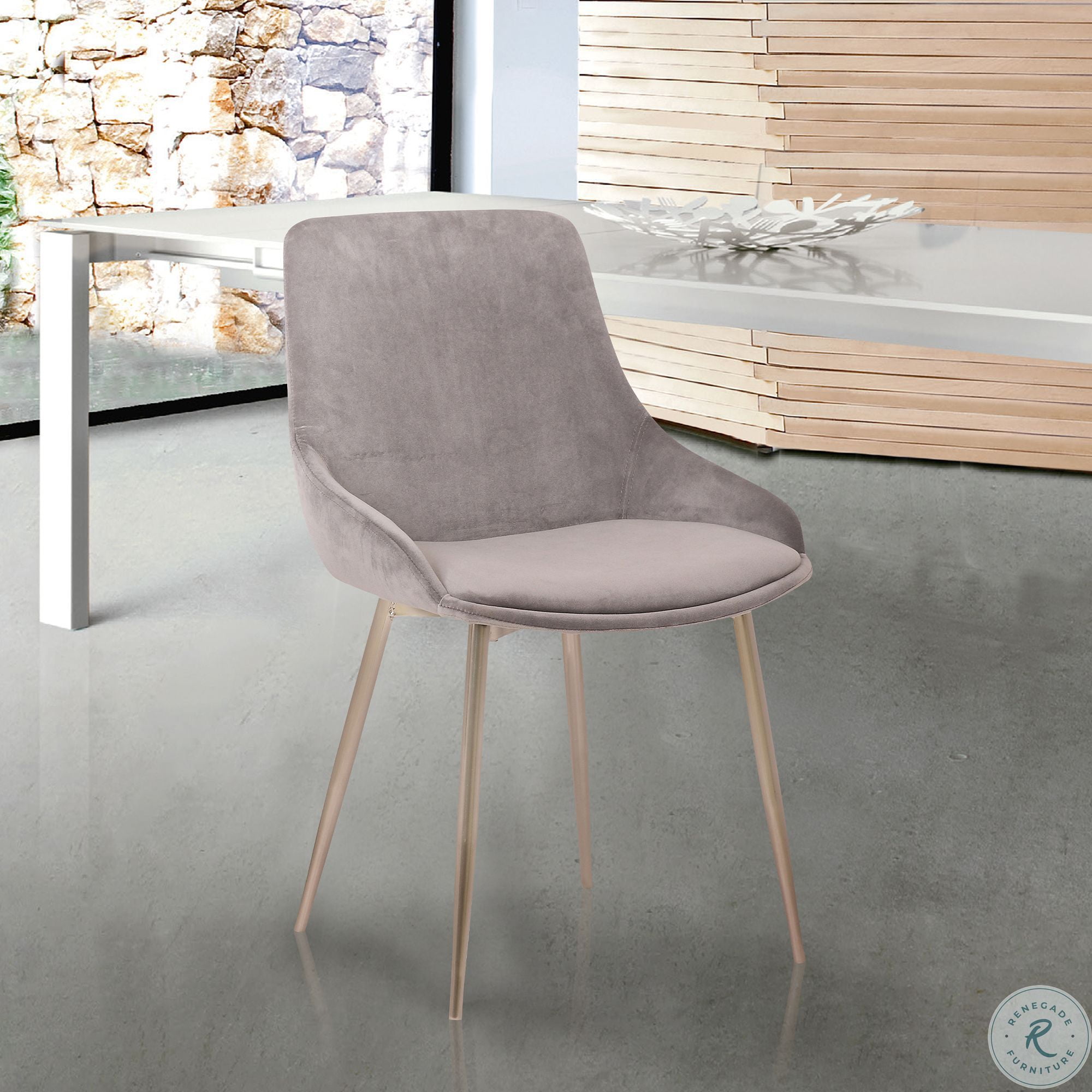 Heidi Grey Velvet Dining Accent Chair LCHESICHRGR
