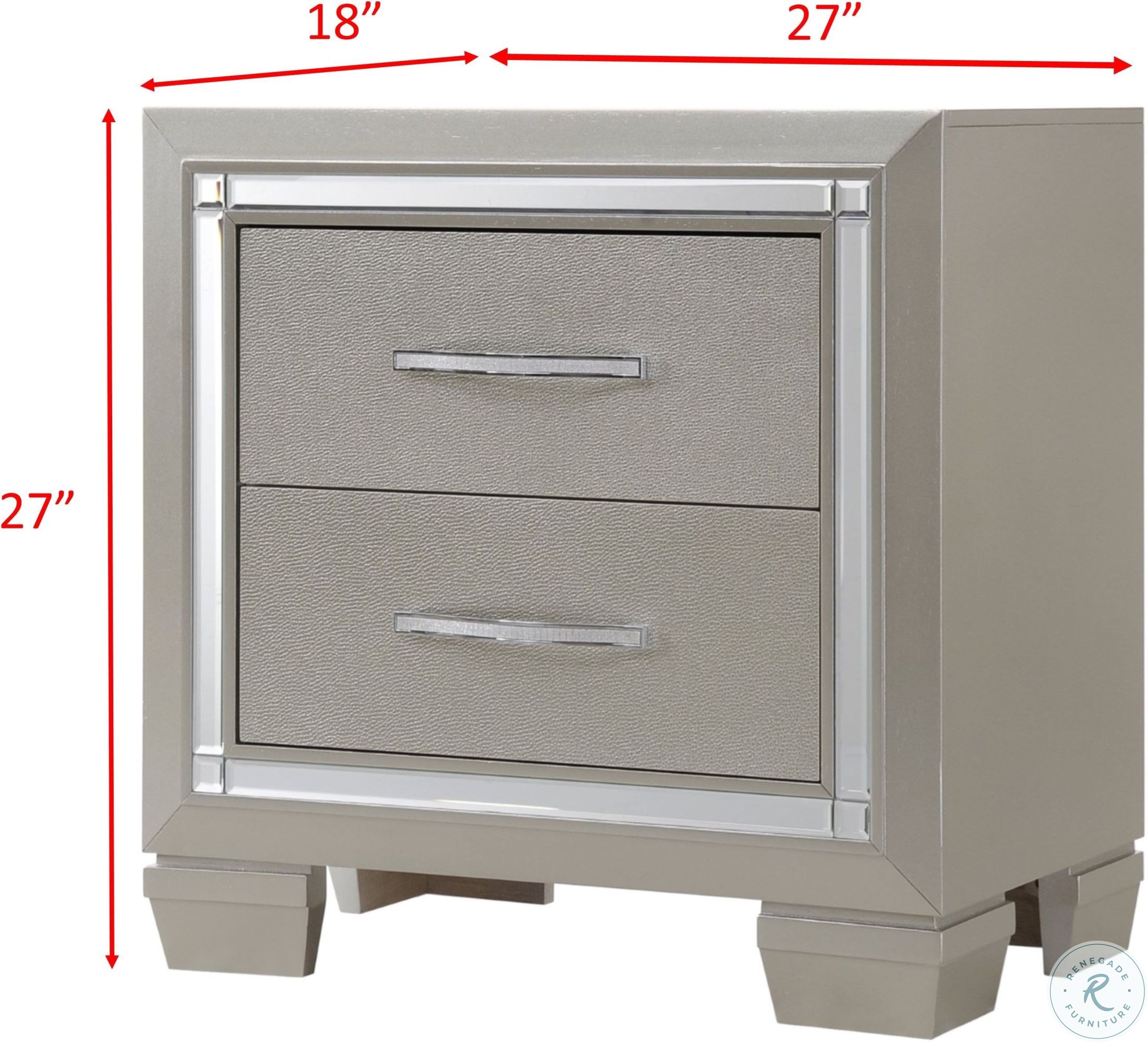 Glamour Champagne Nightstand LT100NS