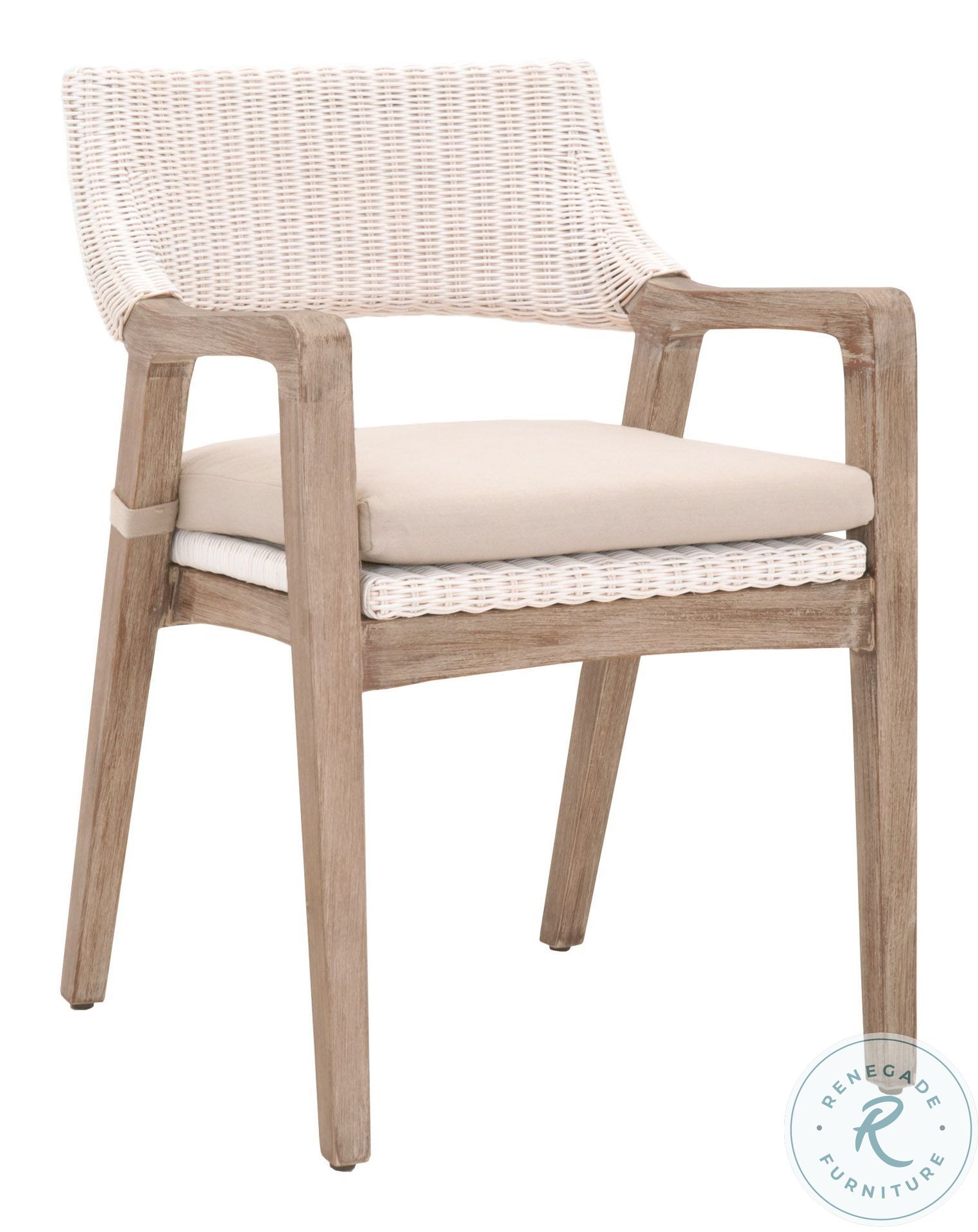 Woven White Wash And Natural Gray Lucia Outdoor Arm Chair